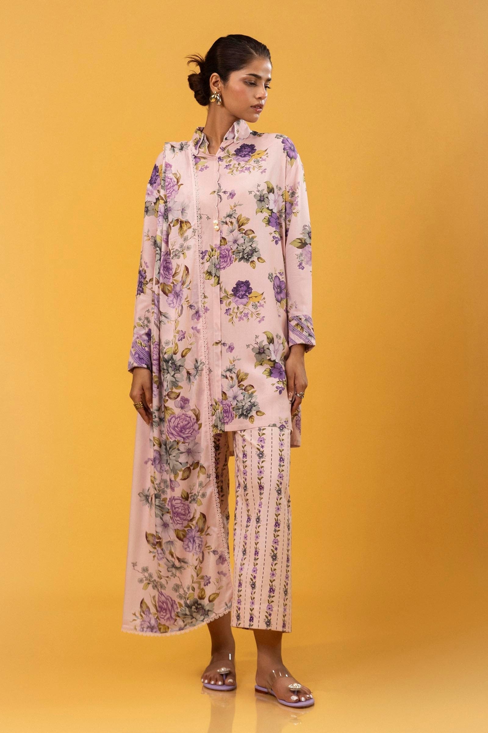 Sana Safinaz 3PC Embroidered & Printed Khaddar Suit (H243-014B-3DA)