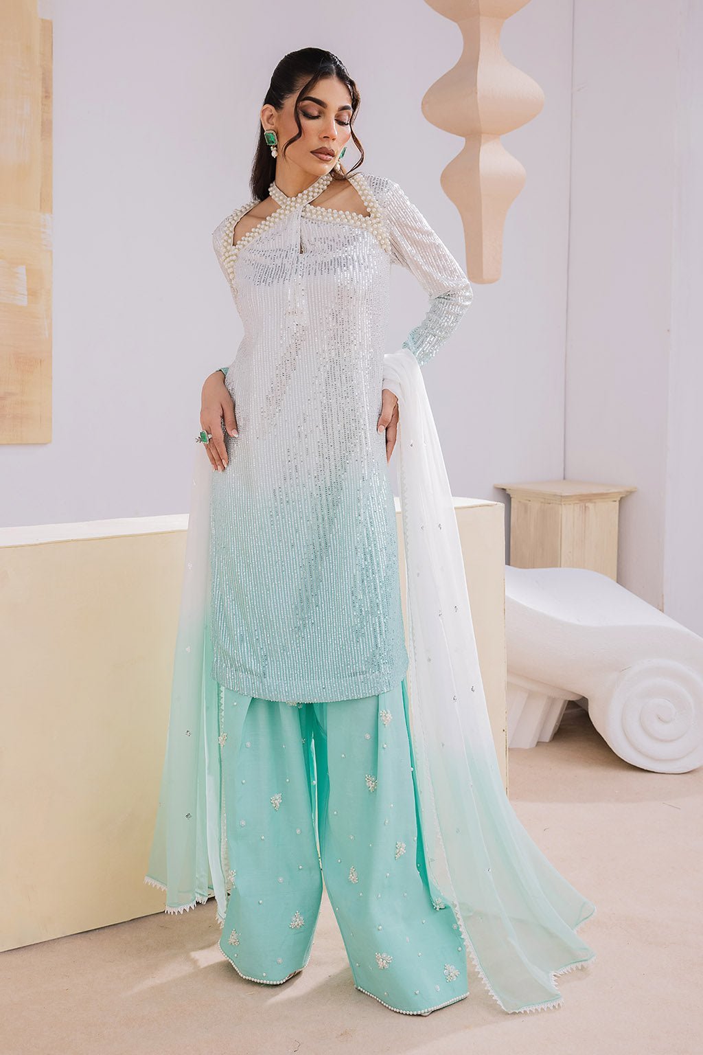 Vanya 4 Piece Chiffon Net Suit (DL-10)