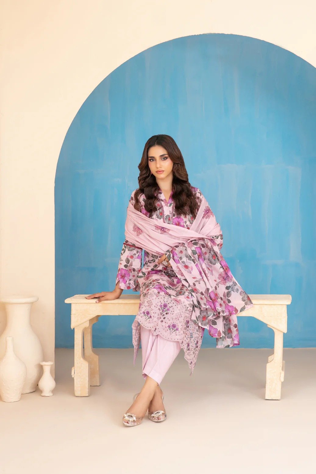 Tawakkal 3Pc Embroidered Lawn Suit D-3026-Elira gulbuy.com