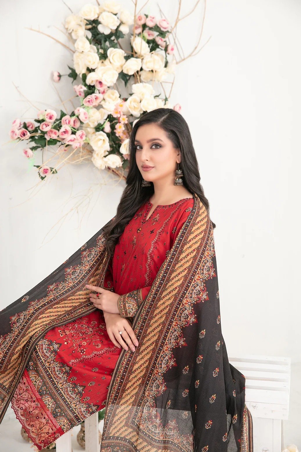 Tawakkal 3Pc Embroidered Lawn Suit D-3258-Alhena gulbuy.com