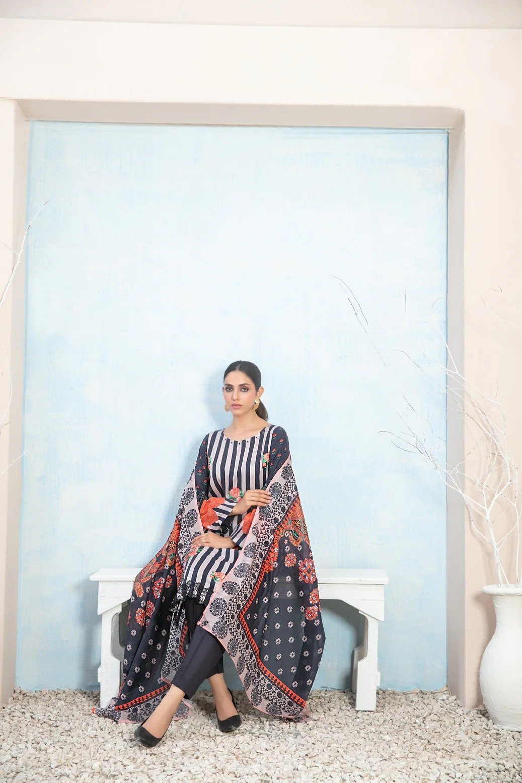 Tawakkal 3Pc Embroidered Lawn Suit D-3477-Faleha gulbuy.com