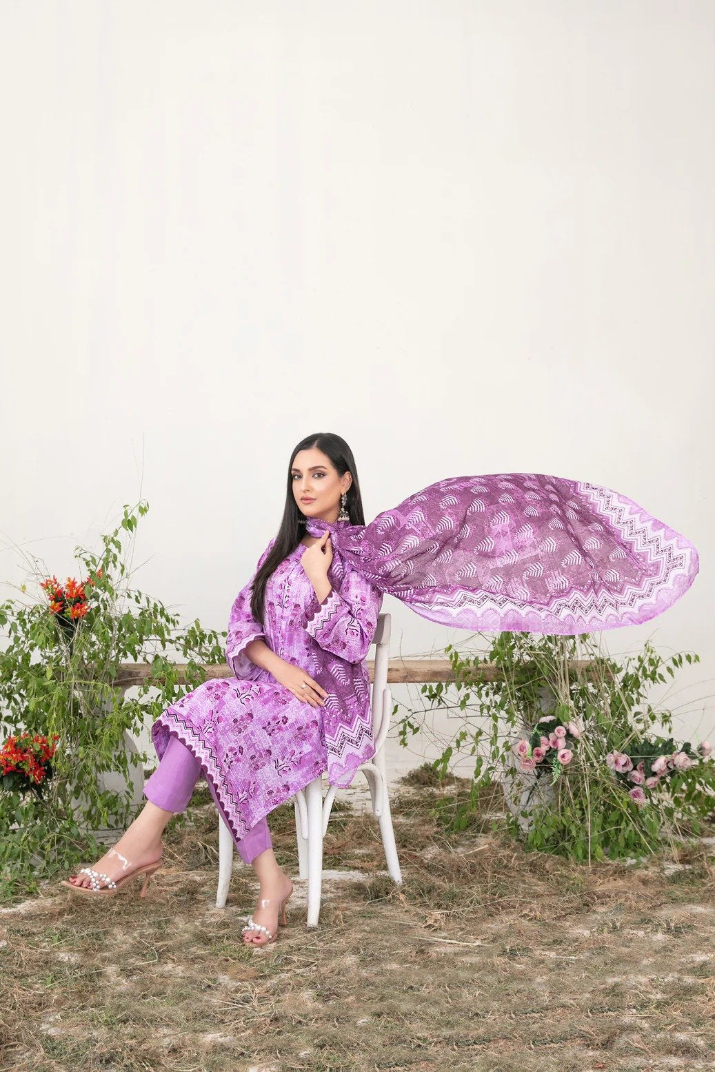 Tawakkal 3Pc Embroidered Lawn Suit D-3075-Faliha gulbuy.com
