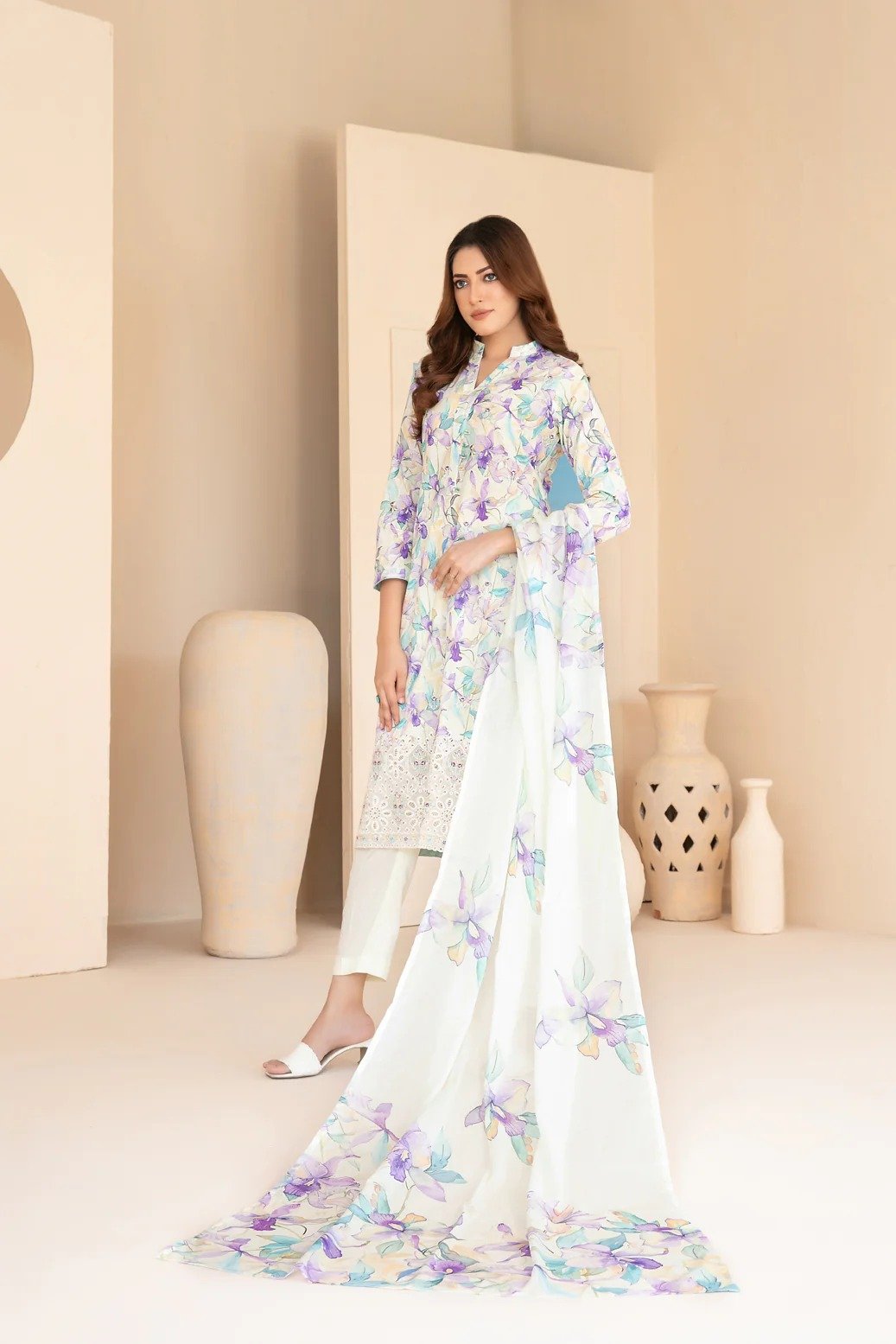 Tawakkal 3Pc Embroidered Lawn Suit D-3022-Elira gulbuy.com