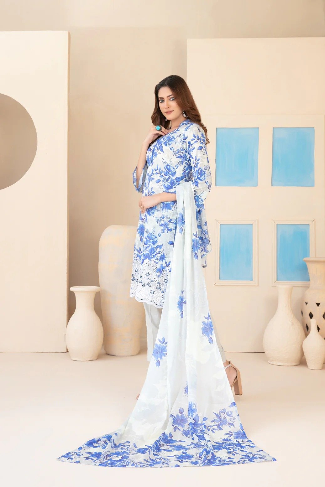 Tawakkal 3Pc Embroidered Lawn Suit D-3020-Elira gulbuy.com