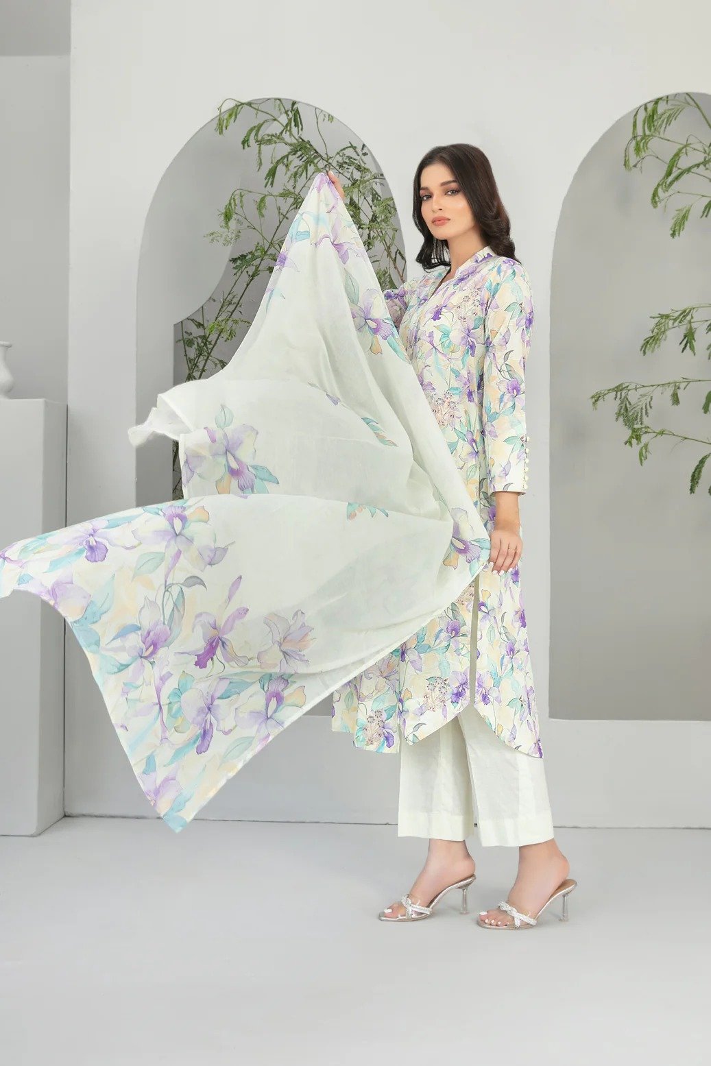 Tawakkal 3Pc Embroidered Lawn Suit D-1990-Tamaya gulbuy.com