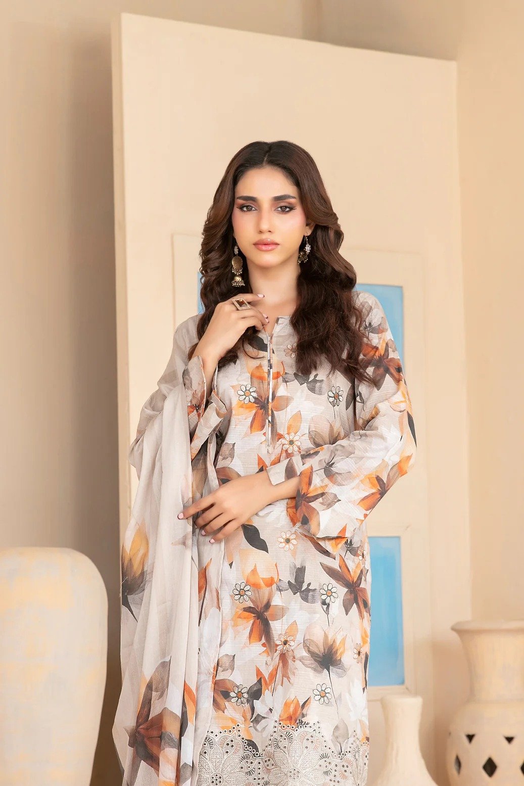 Tawakkal 3Pc Embroidered Lawn Suit D-3019-Elira gulbuy.com