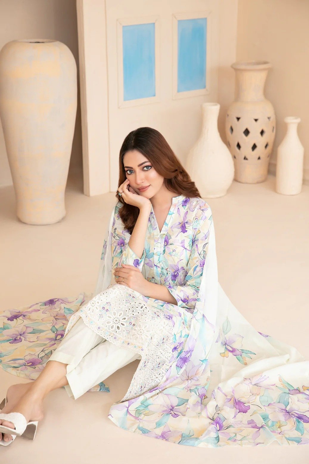 Tawakkal 3Pc Embroidered Lawn Suit D-3022-Elira gulbuy.com