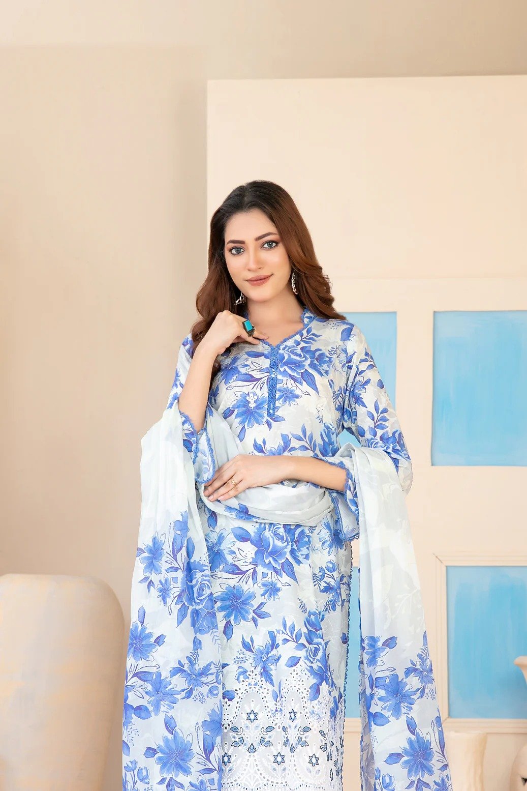 Tawakkal 3Pc Embroidered Lawn Suit D-3020-Elira gulbuy.com