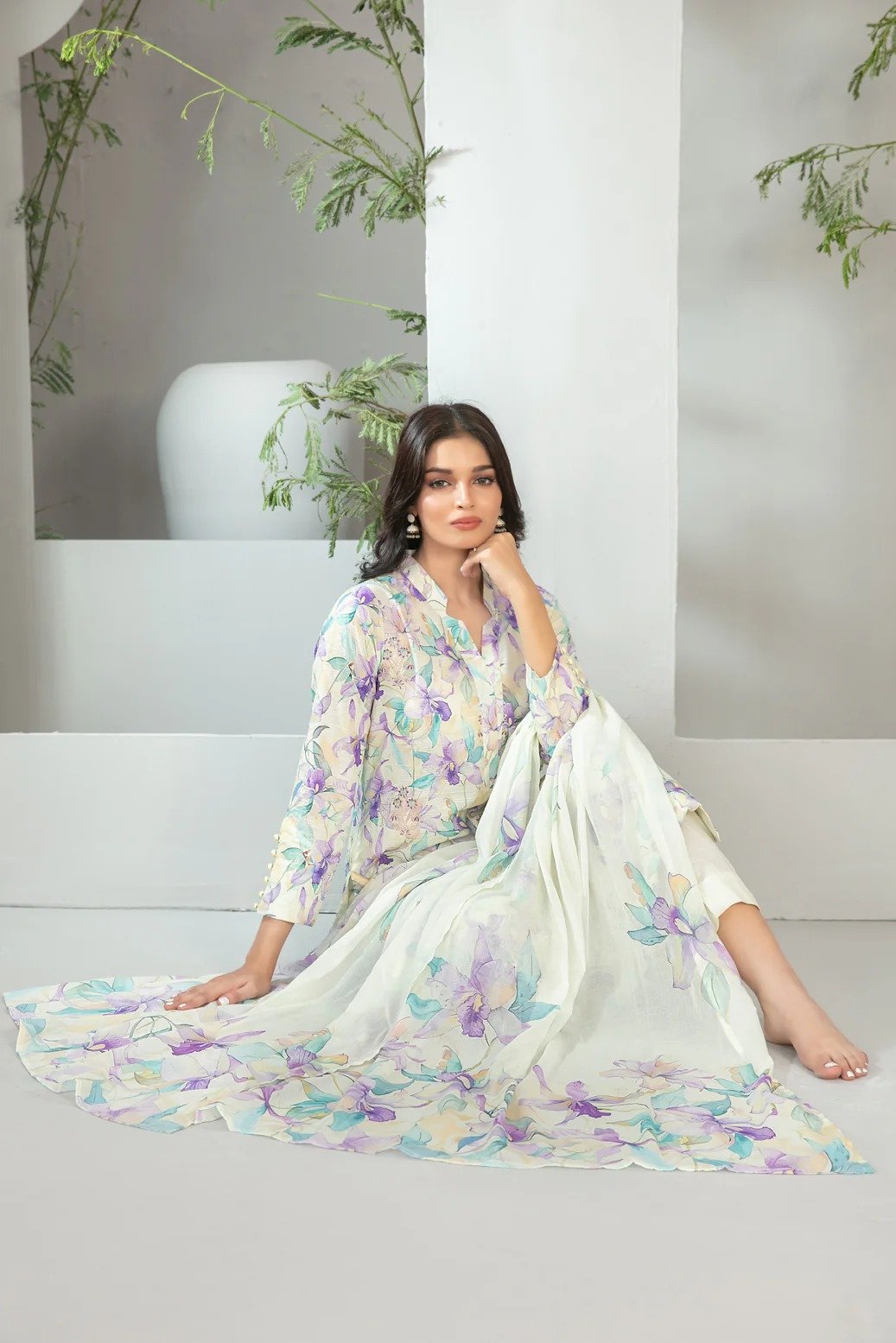 Tawakkal 3Pc Embroidered Lawn Suit D-1990-Tamaya gulbuy.com