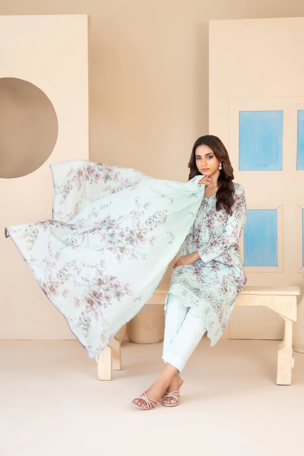 Tawakkal 3Pc Embroidered Lawn Suit D-3025-Elira gulbuy.com