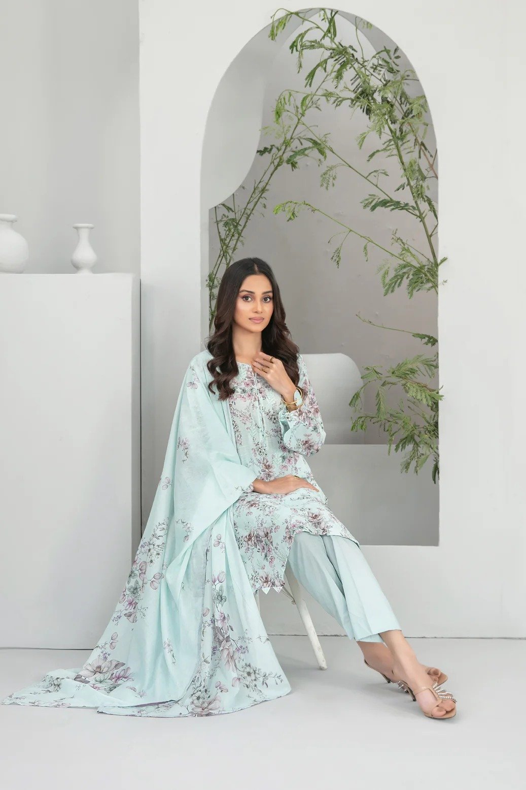Tawakkal 3Pc Embroidered Lawn Suit D-1985-Tamaya gulbuy.com