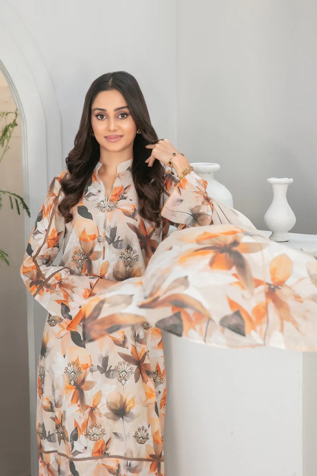 Tawakkal 3Pc Embroidered Lawn Suit D-1987-Tamaya gulbuy.com