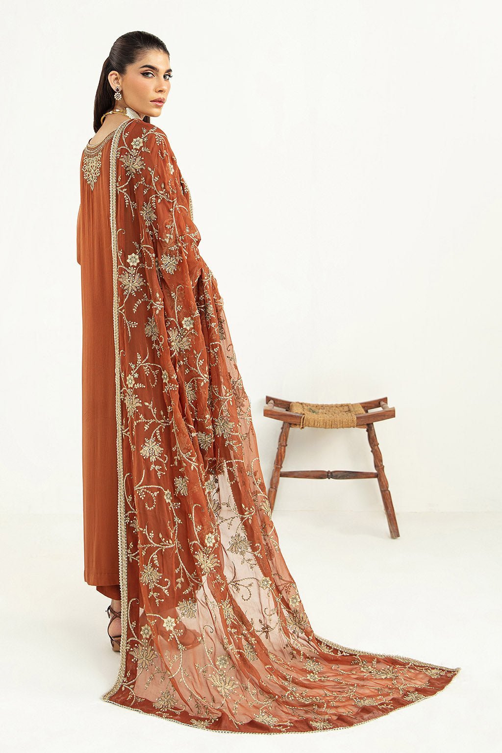 Vanya 3 Piece Chiffon Raw Silk Suit (EM-13)