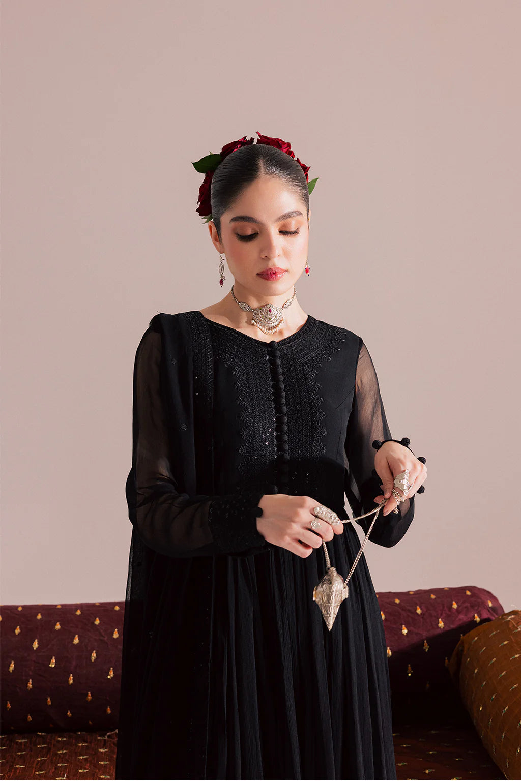 Vanya 3Pc Embroidered Chiffon Suit KR-01 gulbuy.com
