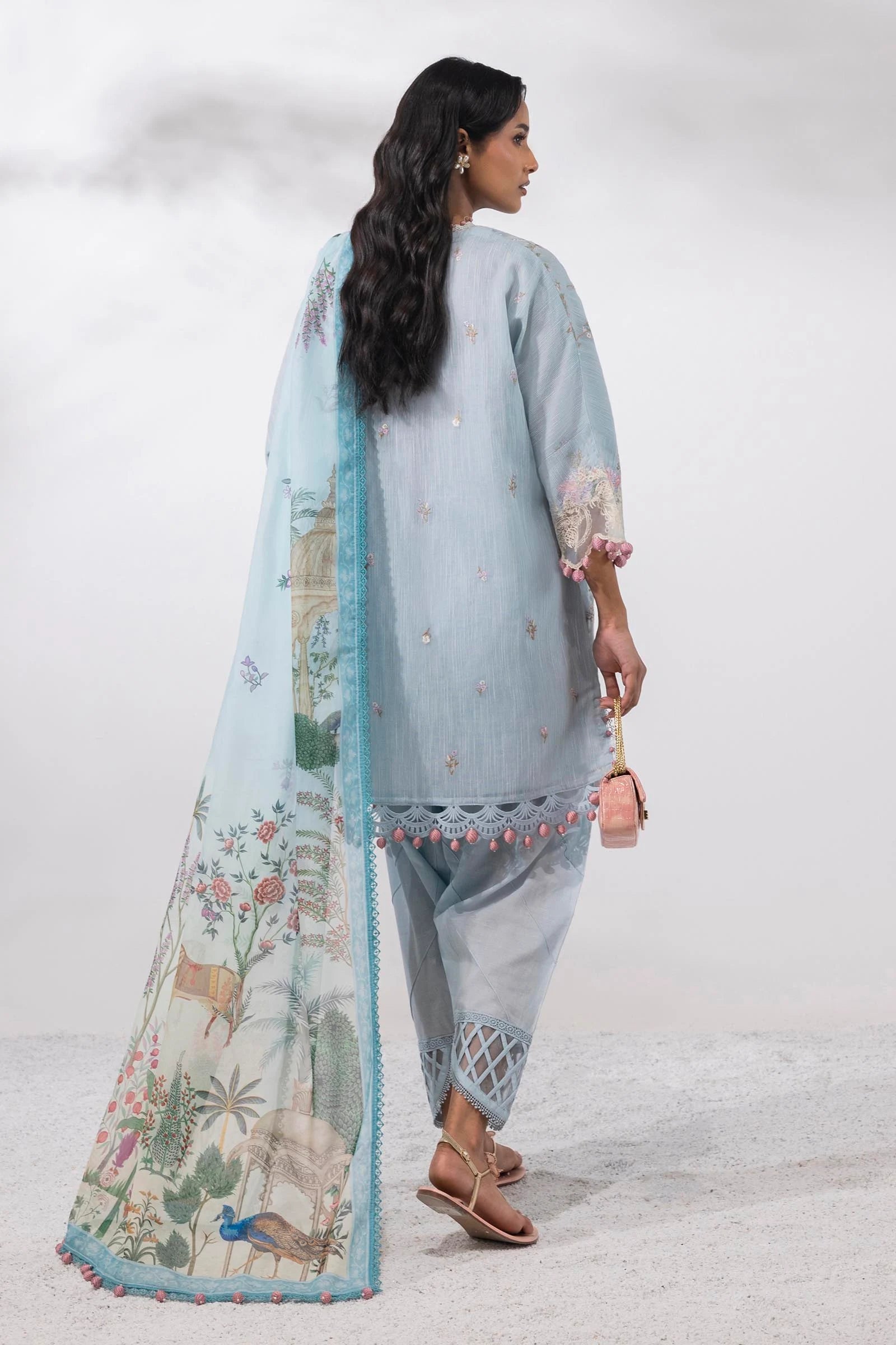 Sana Safinaz 3Pc Embroidered Lawn Suit M252-013A-Cl gulbuy.com
