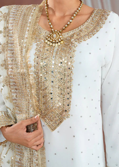 Haseens 3PC Embroidered Chiffon Suit Zohra Jabeen gulbuy.com