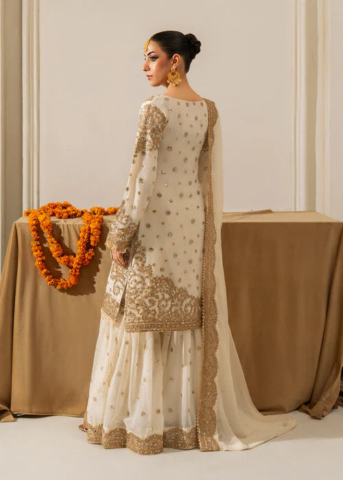 Haseens 3PC Embroidered Chiffon Suit Marreha gulbuy.com