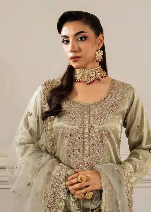 Haseens 3PC Embroidered Chiffon Suit Saniya gulbuy.com