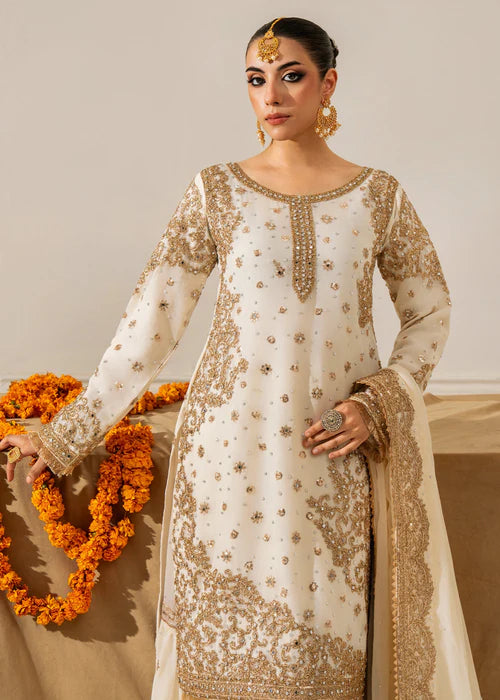 Haseens 3PC Embroidered Chiffon Suit Marreha gulbuy.com