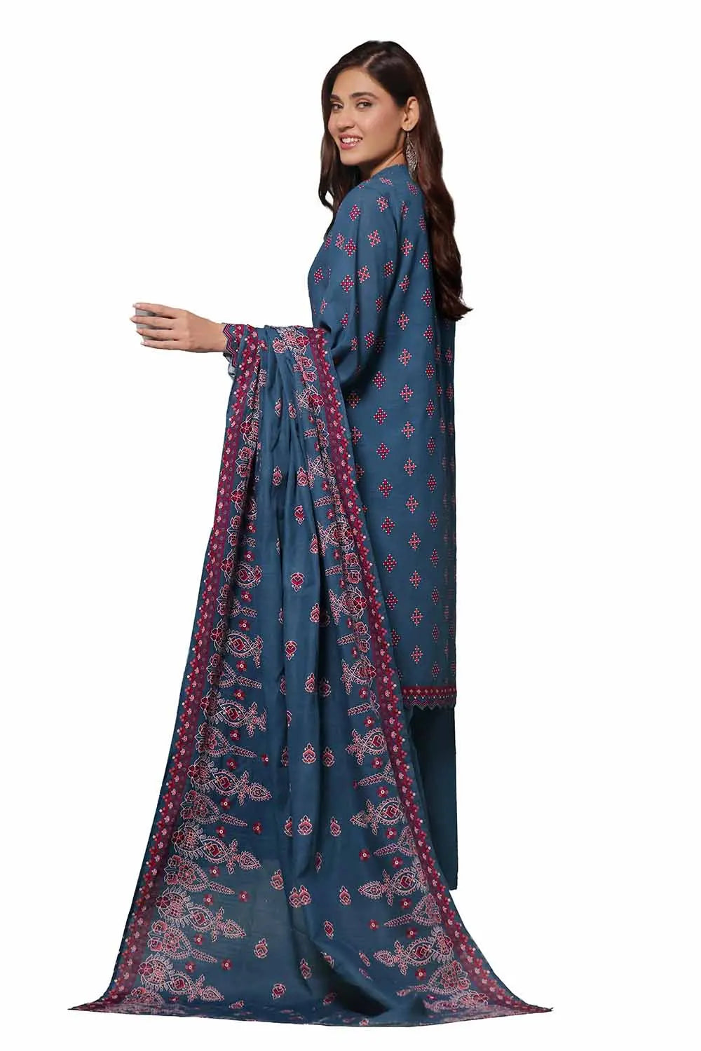 GulAhmed 3Pc Printed Khaddar Suit SD-42126 gulbuy.com