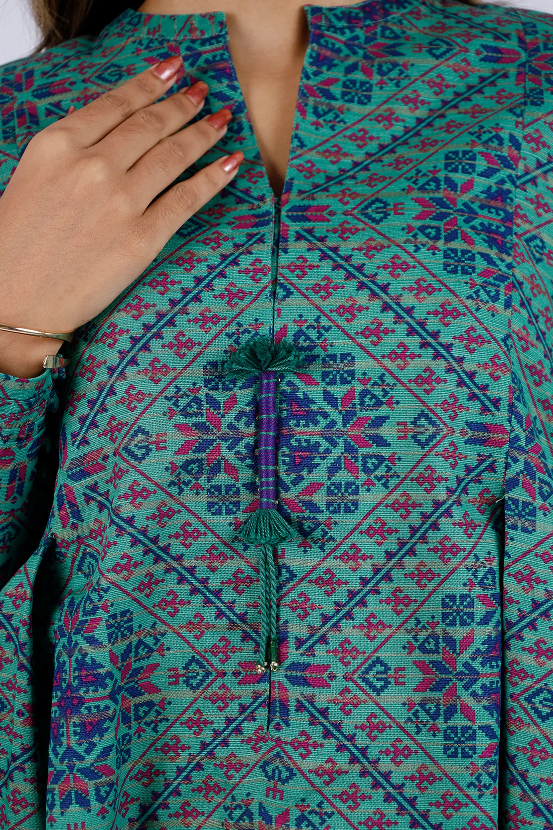 Saya 3Pc Printed Jacquard Khaddar Suit U04-24428-04B (SDT) gulbuy.com