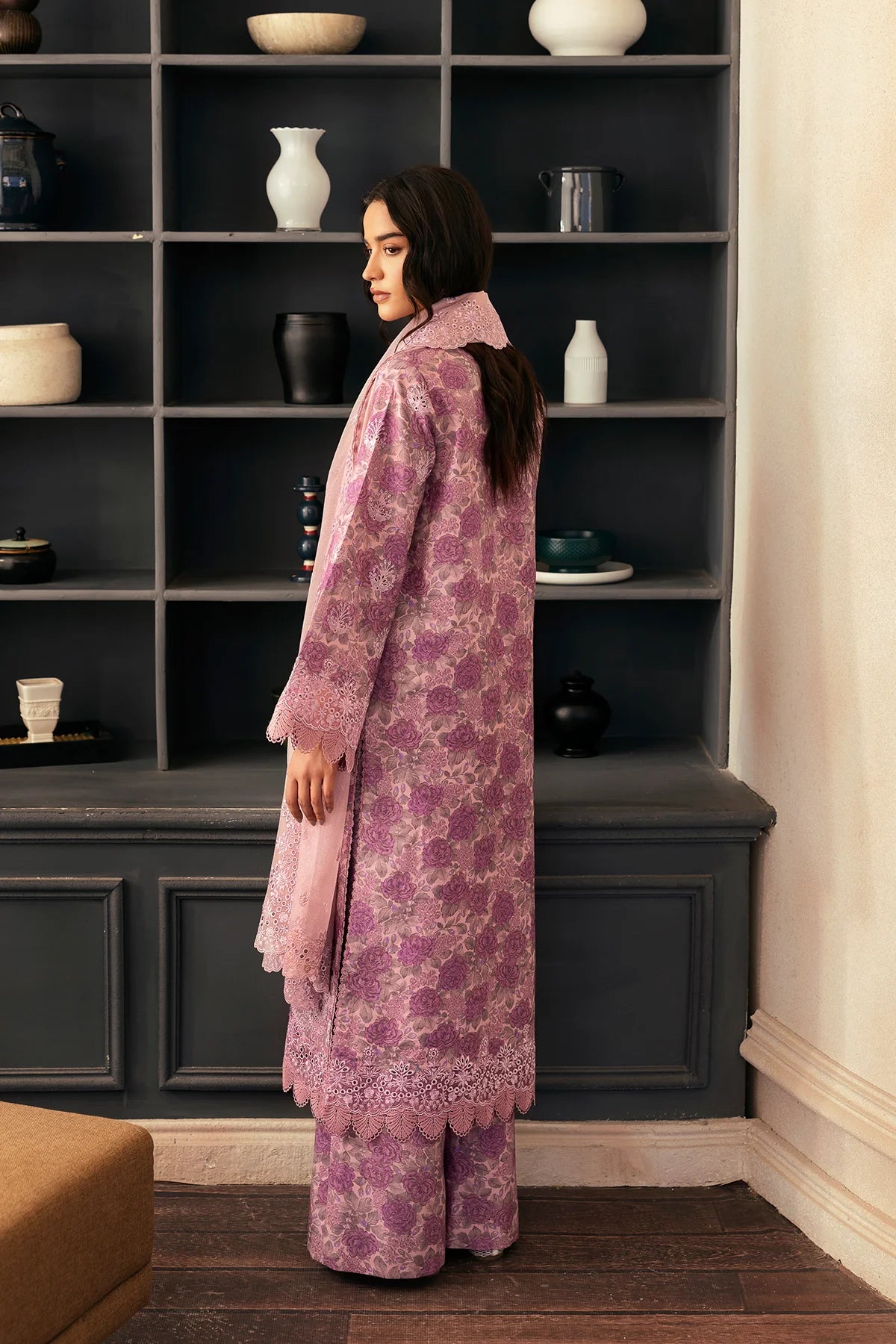 AFROZEH 3Pc Embroidered Lawn Suit Rain Warmed gulbuy.com