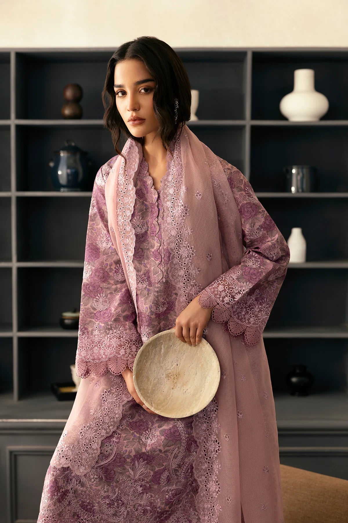 AFROZEH 3Pc Embroidered Lawn Suit Rain Warmed gulbuy.com