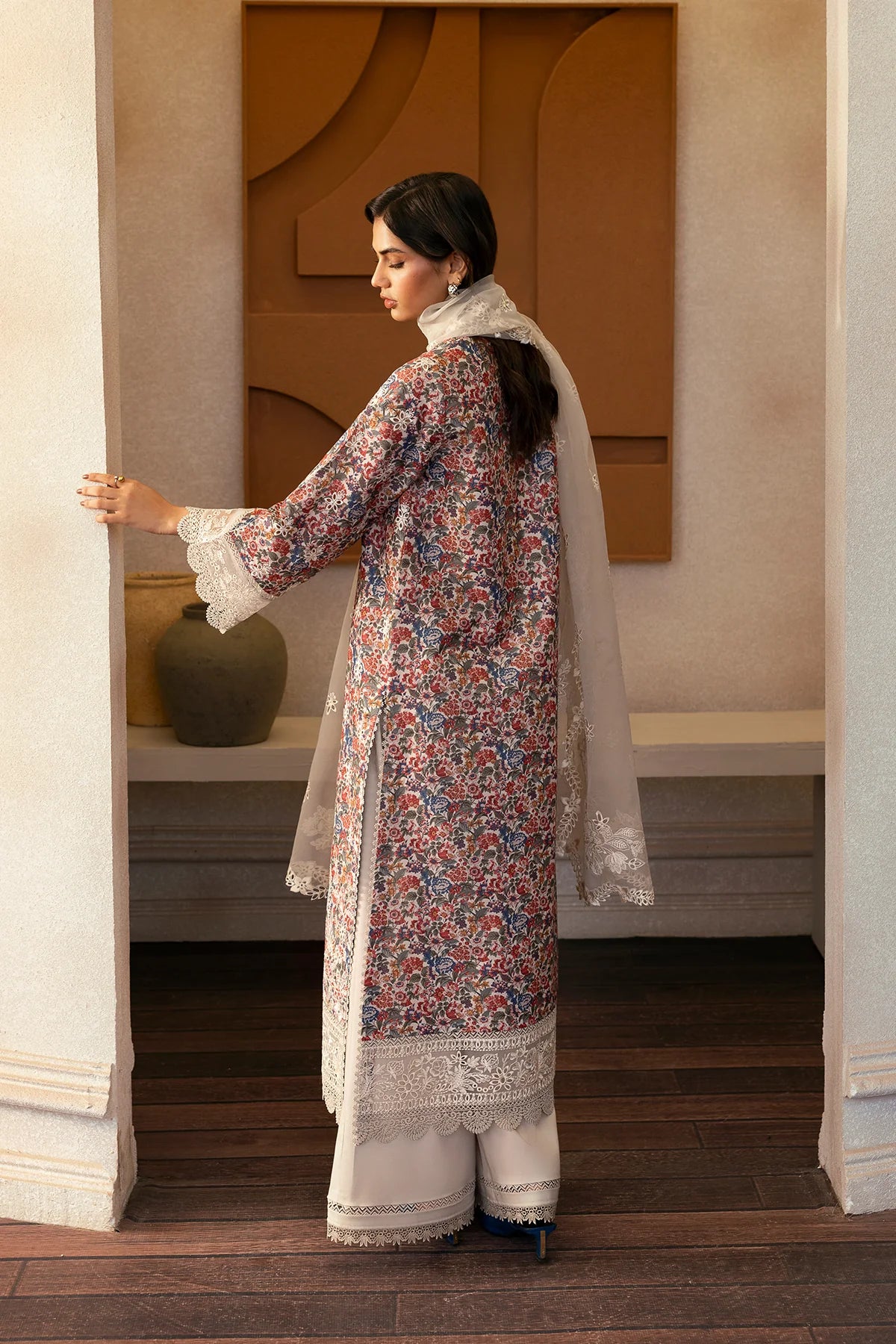 AFROZEH 3Pc Embroidered Lawn Suit Sun Spun gulbuy.com