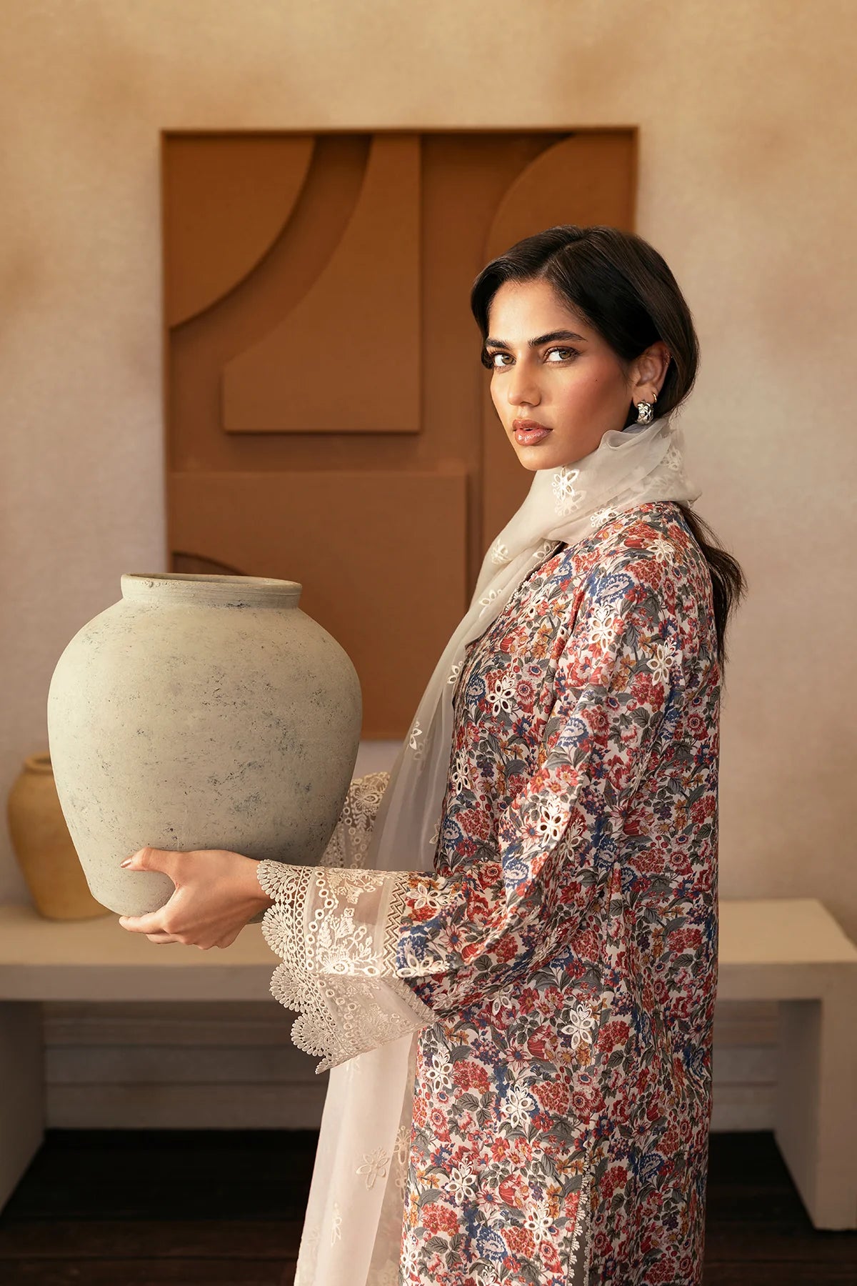 AFROZEH 3Pc Embroidered Lawn Suit Sun Spun gulbuy.com