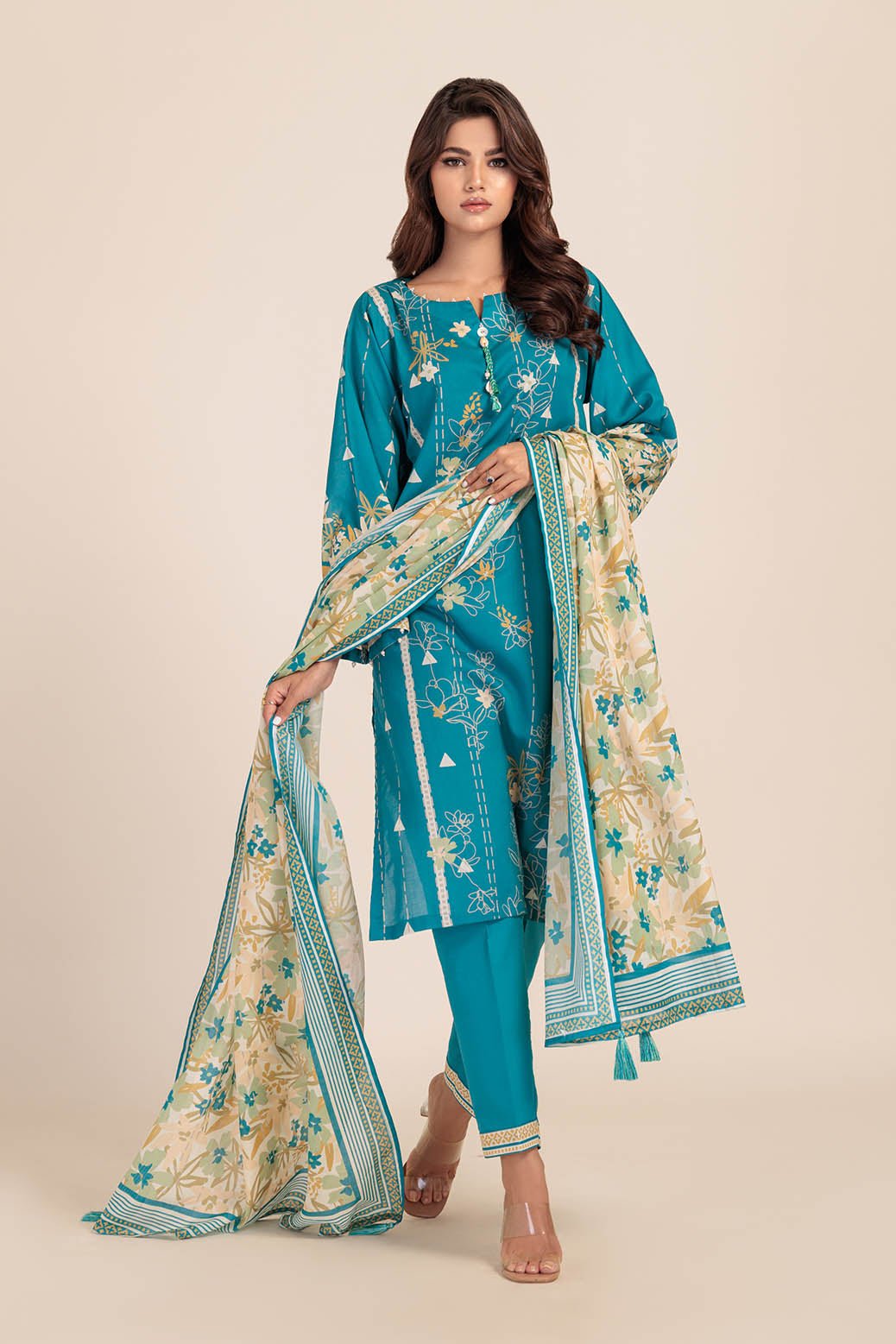 BONANZA SATRANGI 3PC PRINTED LAWN SUIT (1S24P3P132)