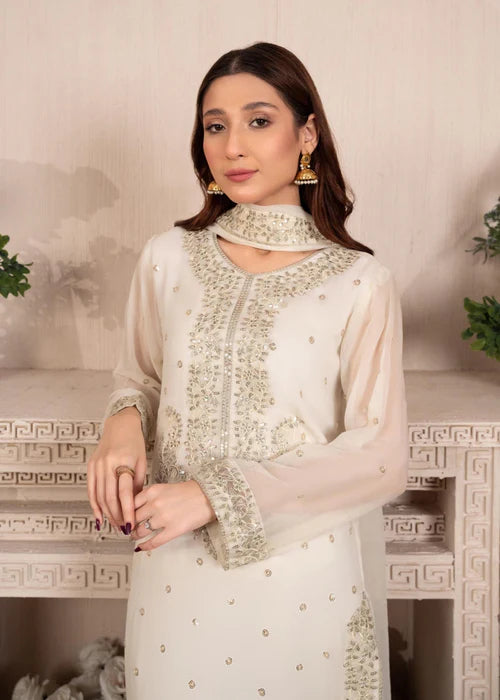 Agha Jaan 3Pc Embroidered Chiffon Suit Insia Roohi gulbuy.com