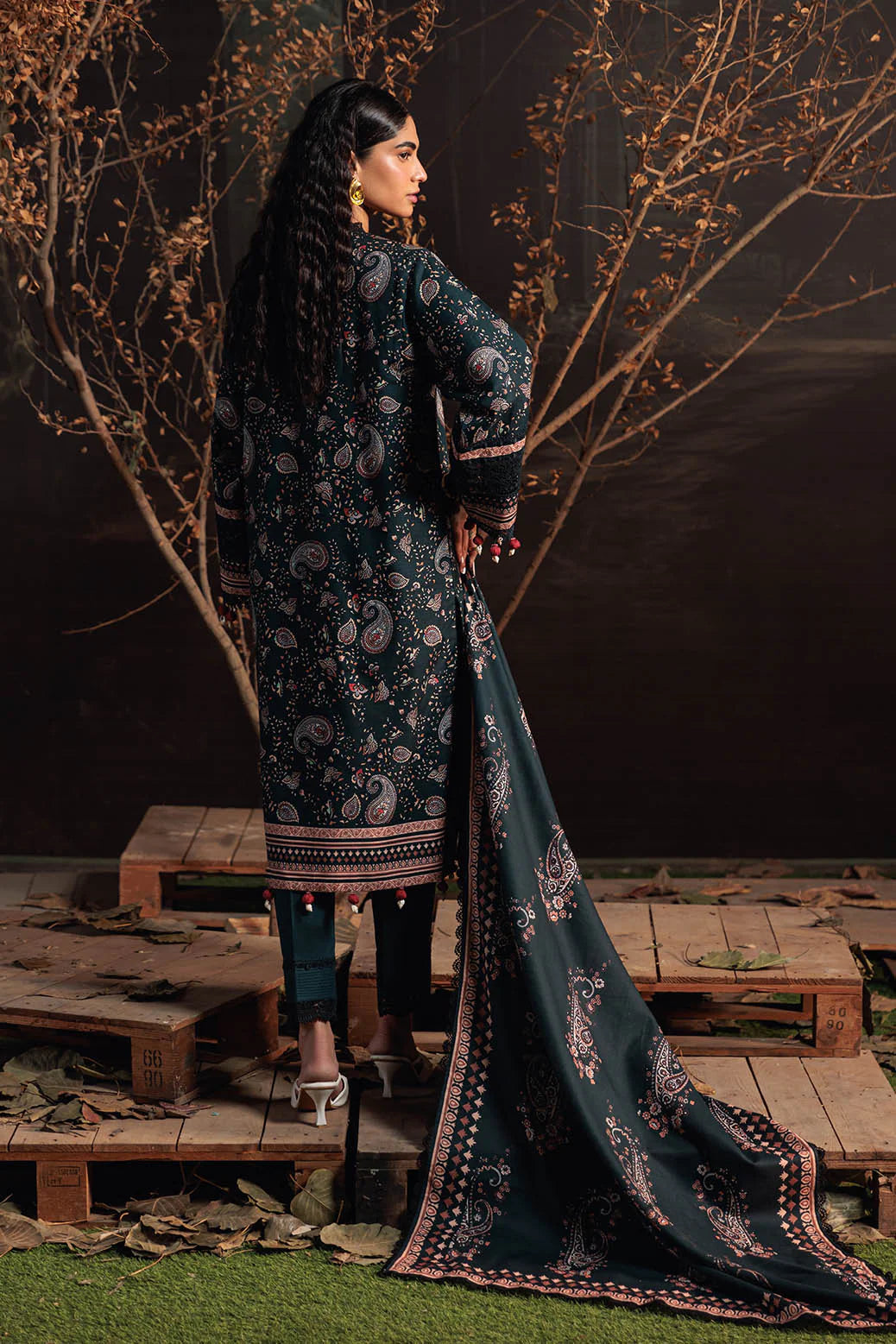 Bonanza Satrangi 3Pc Printed Khaddar Suit 2W24BP3P22-D-GREEN gulbuy.com