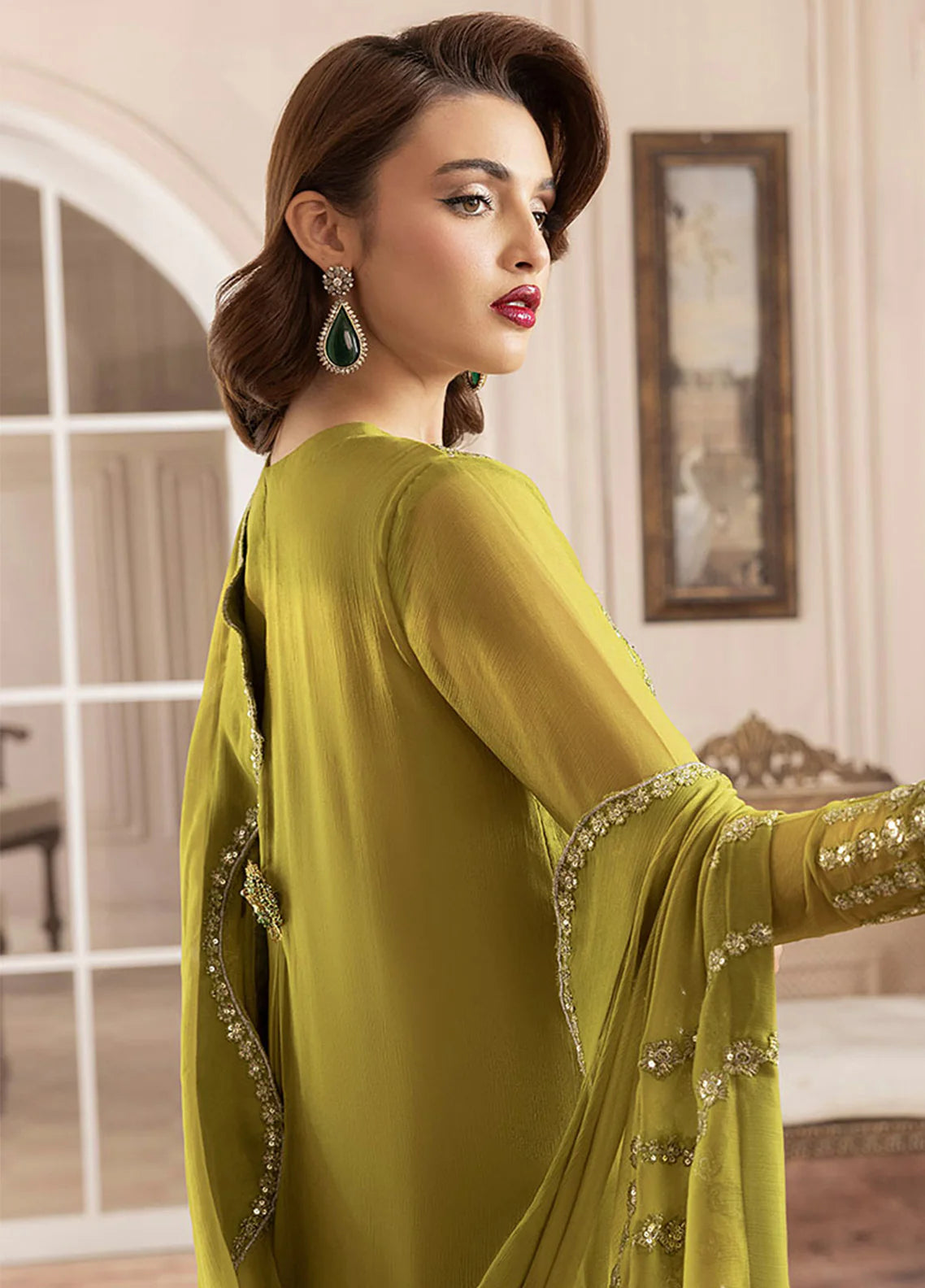 Sahane 3Pc Embroidered Chiffon Suit CT-19001 Eve gulbuy.com