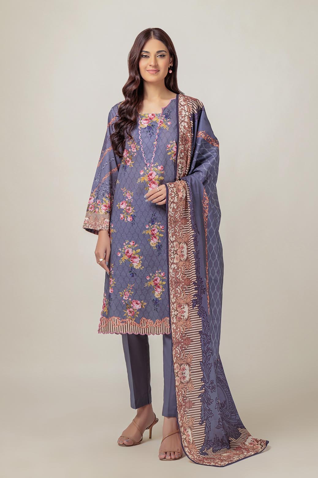 BONANZA SATRANGI 3PC PRINTED LAWN SUIT (W23S13P45)