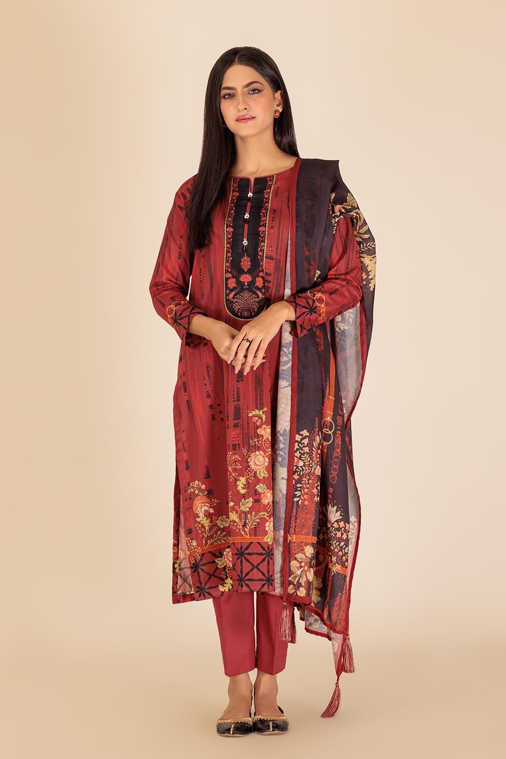 BONANZA SATRANGI 3PC PRINTED CAMBRIC SUIT (RSR233P24)