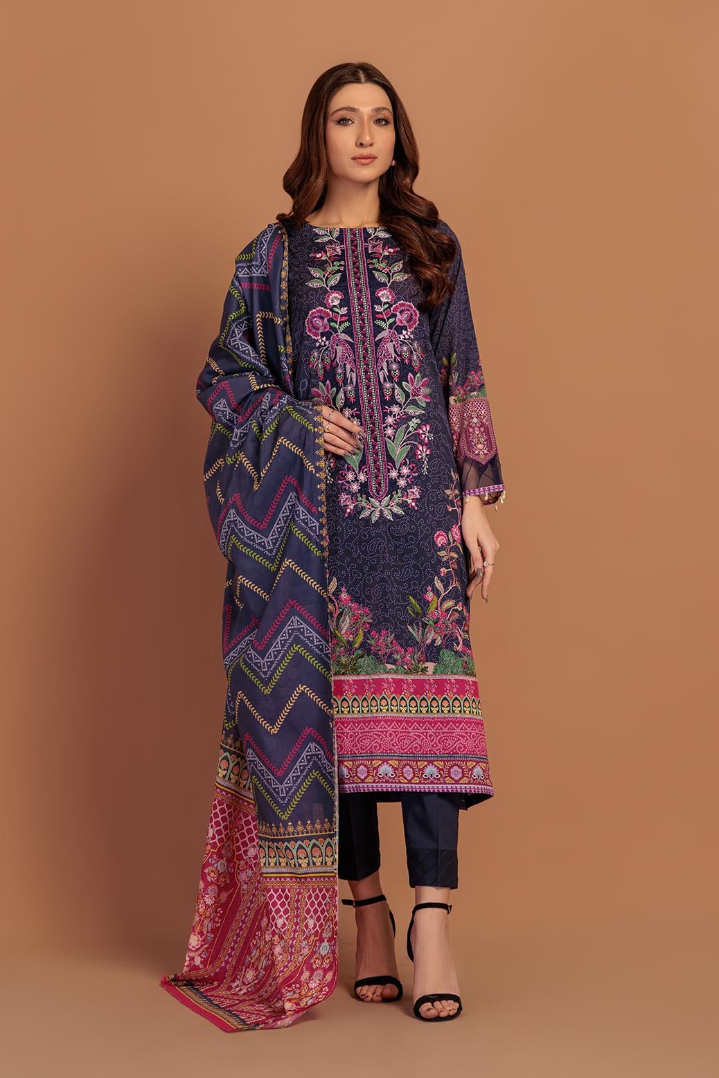 BONANZA SATRANGI 3PC PRINTED LAWN SUIT (2S24E3P554)