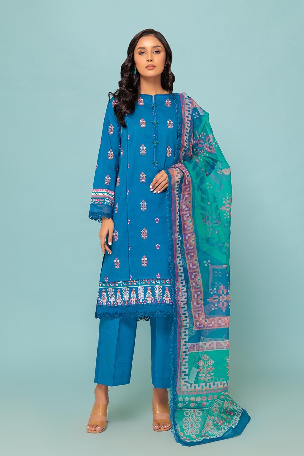 BONANZA SATRANGI 3PC PRINTED CAMBRIC SUIT (2S24P3P419)