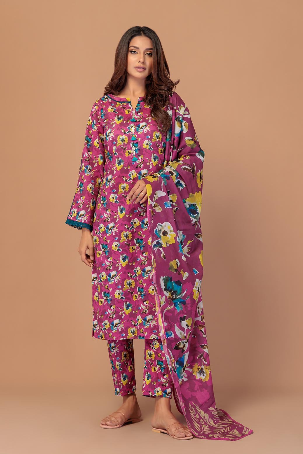BONANZA SATRANGI 3PC PRINTED LAWN SUIT (1S24P3P302)