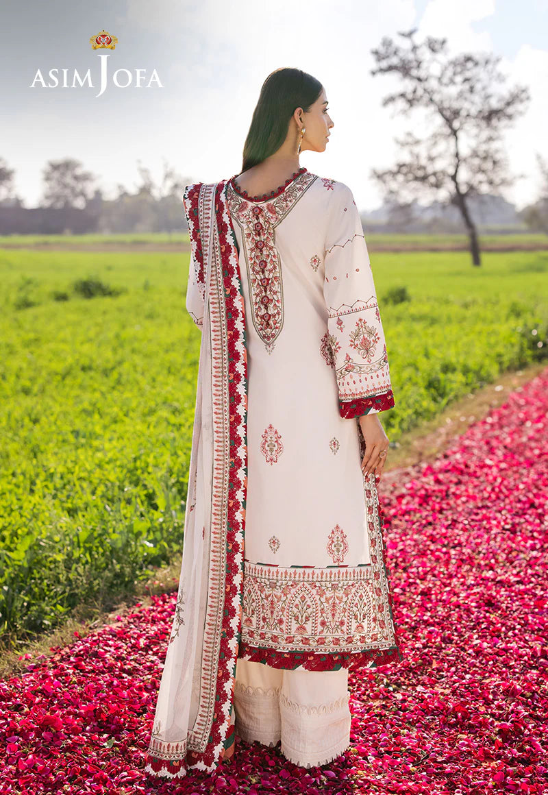 Asim Jofa 3Pc Embroidered Lawn Suit AJELL-08 gulbuy.com