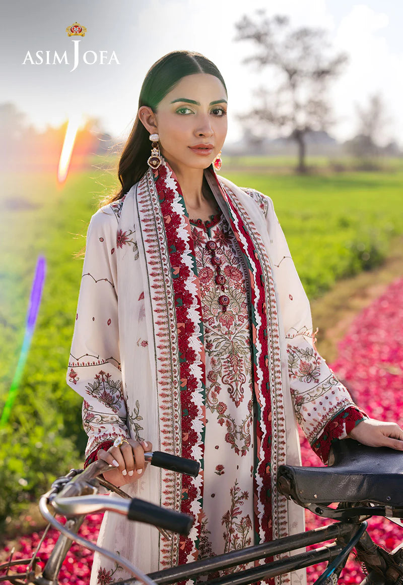 Asim Jofa 3Pc Embroidered Lawn Suit AJELL-08 gulbuy.com