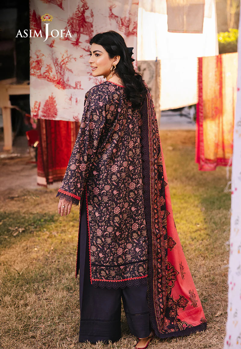 Asim Jofa 3Pc Printed Lawn Suit AJUBJ-18 gulbuy.com