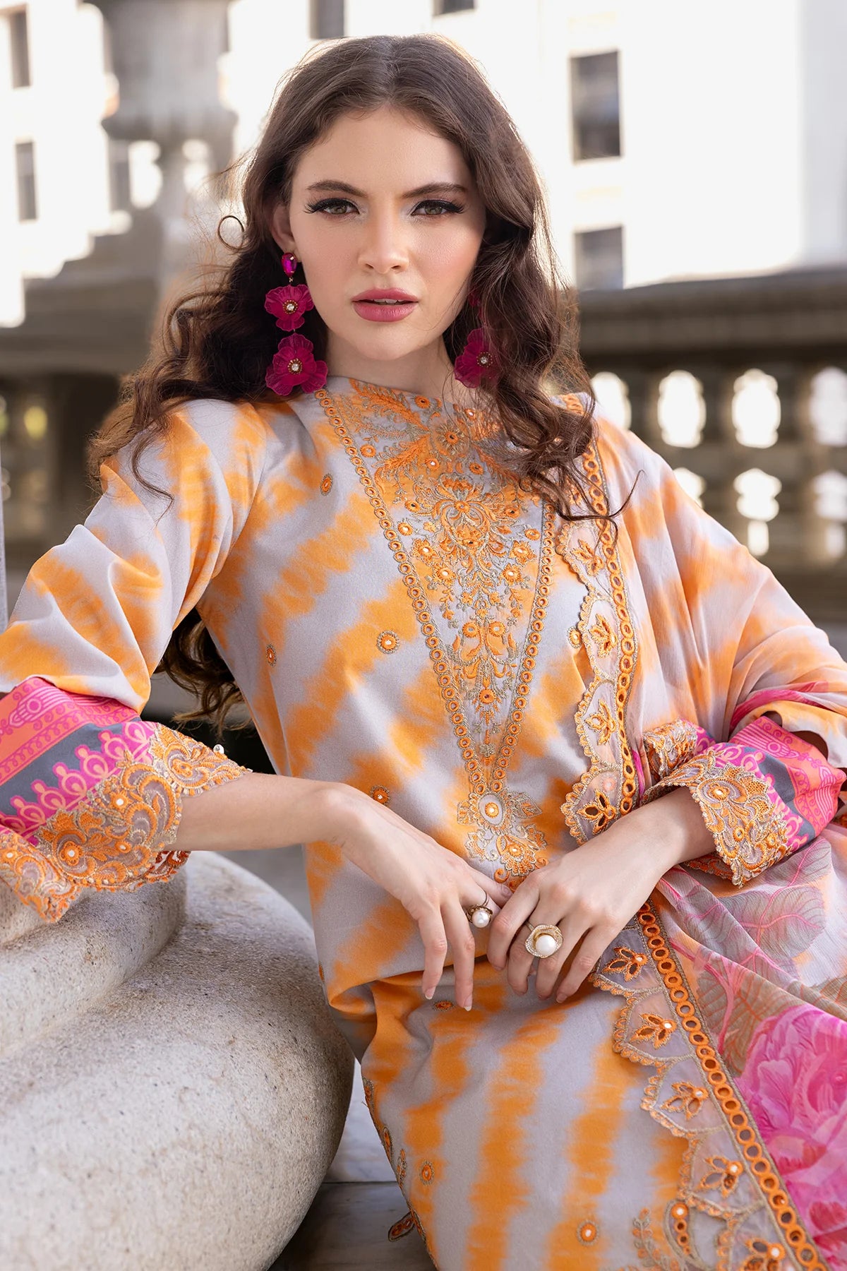 Charizma 3Pc Embroidered Lawn Suit AG5-07 gulbuy.com