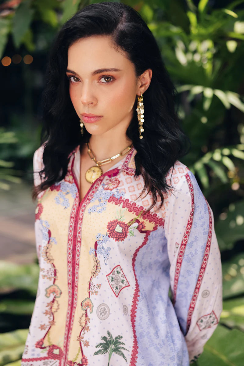 Qalamkar 2Pc Printed Cotton Silk Suit OP-05 Rihana gulbuy.com