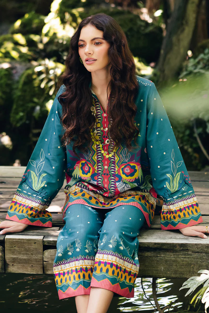 Qalamkar 2Pc Printed Cotton Silk Suit OP-10 Liva gulbuy.com