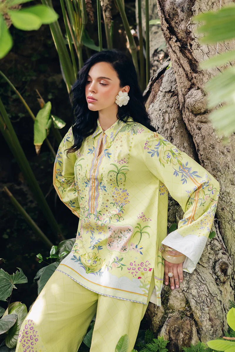 Qalamkar 2Pc Printed Cotton Silk Suit OP-03 Alva gulbuy.com