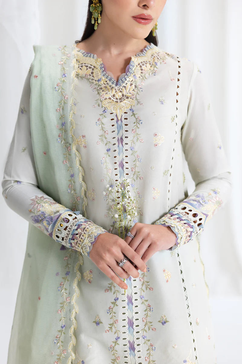 Qalamkar 3Pc Embroidered Lawn Suit SB-08 Rimsha gulbuy.com