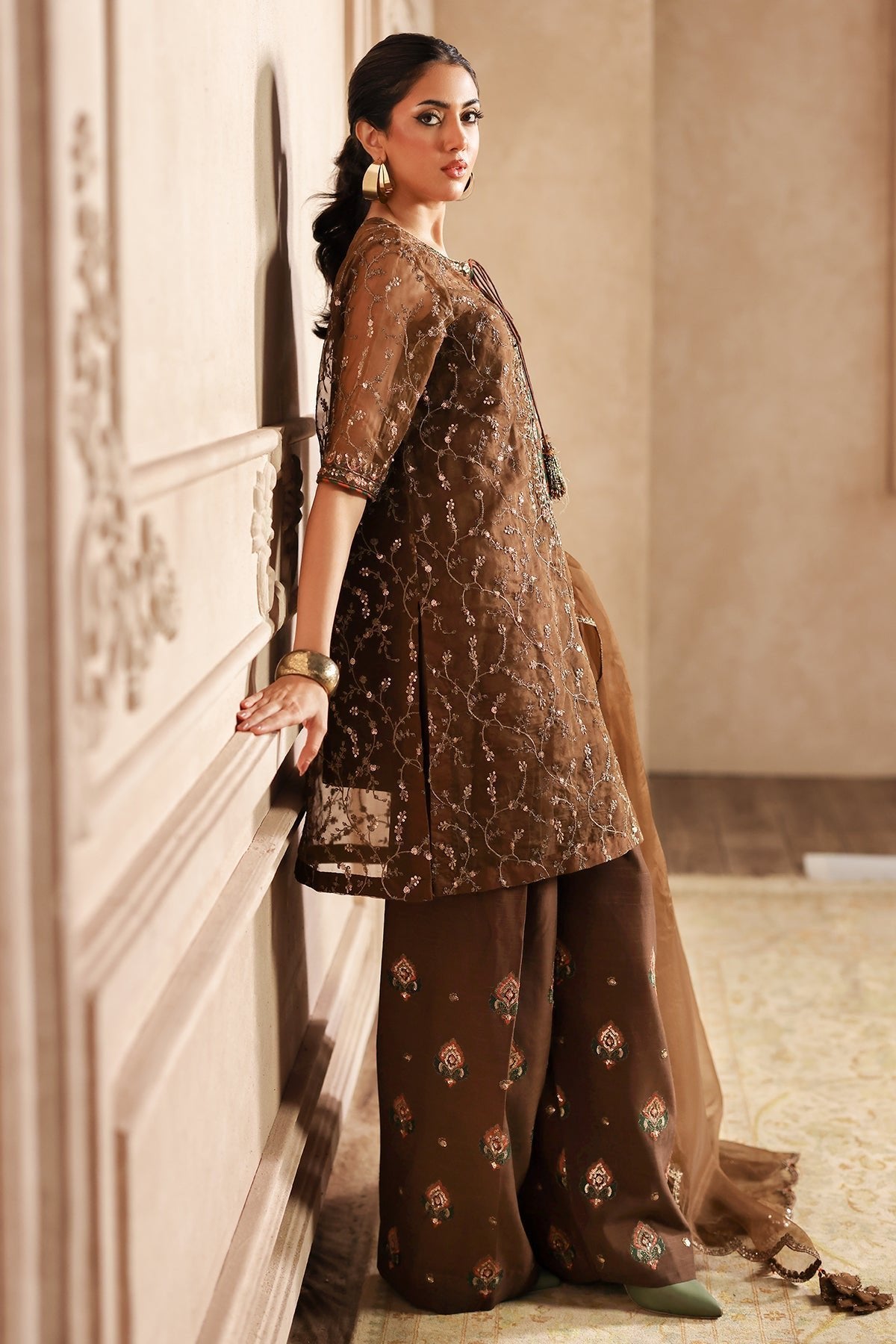 Charizma 3Pc Embroidered Raw Silk Suit (CMA-4-084) gulbuy.com