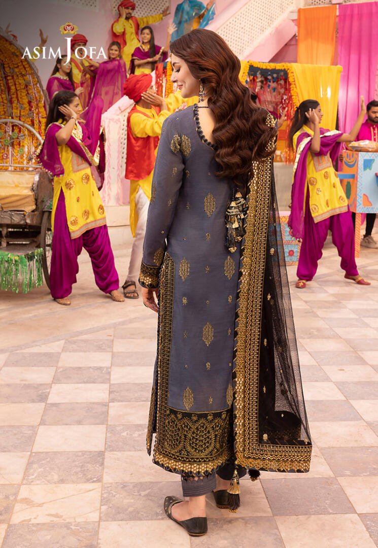 ASIM JOFA 3 PIECE EMBROIDERED ORGANZA SUIT (AJDA-10)