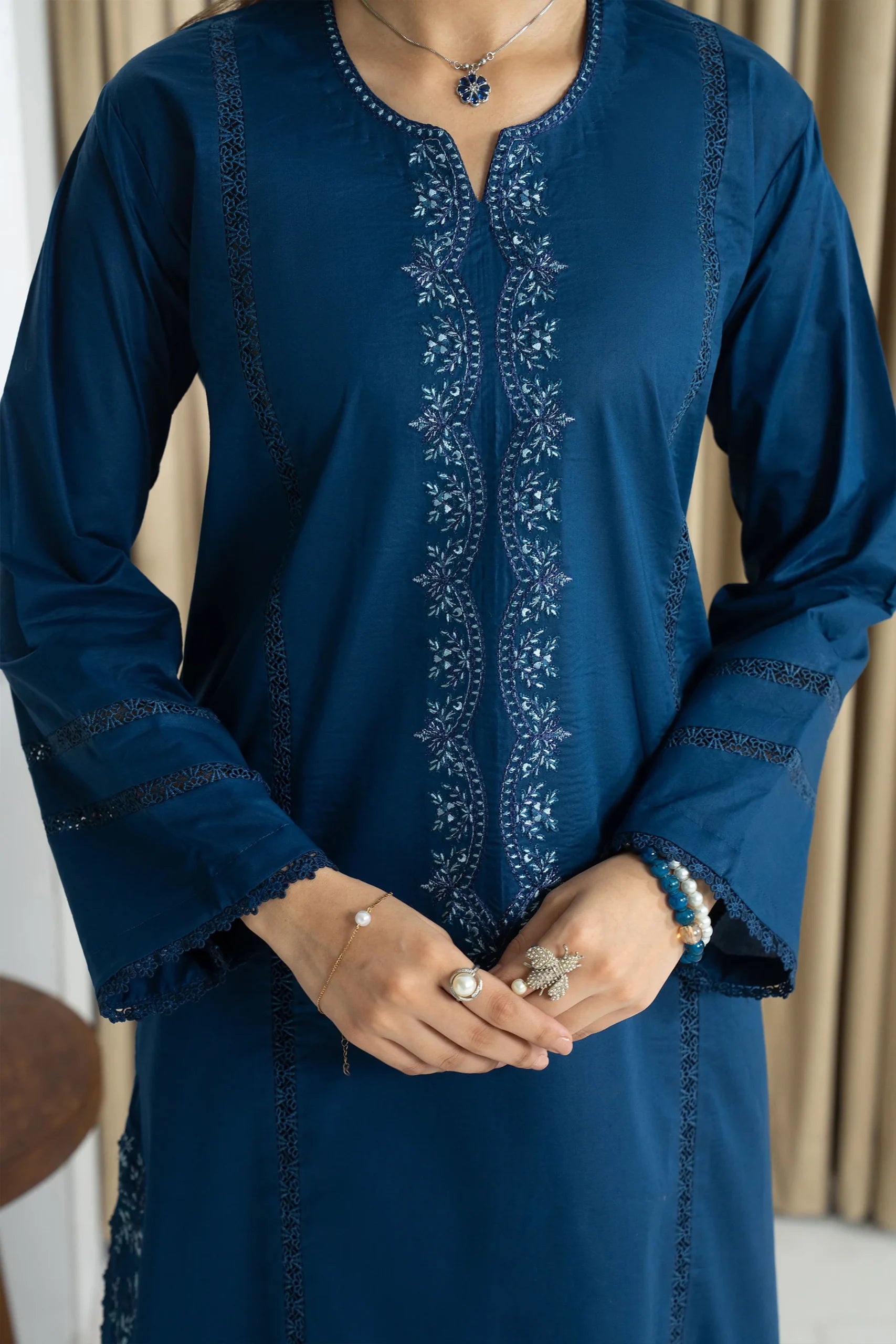Mannat 2Pc Embroidered Lawn Suit Midnight gulbuy.com