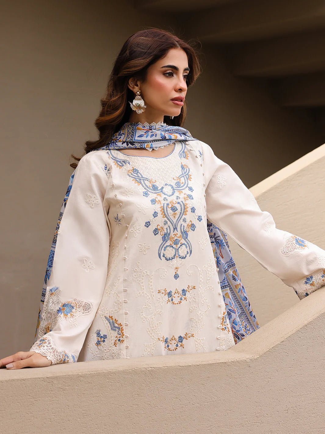 Faiza Faisal 3Pc Embroidered Lawn Suit MIRHA gulbuy.com